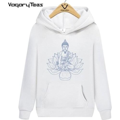 Male Hoodies Sweatshirt Meditating Buddha men Autumn Style Fashion Zen Printed Casual Girls print clothing Streetwear Hoodies