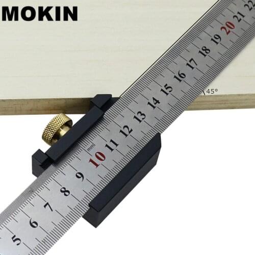 Woodworking Angle Scriber Steel Ruler Positioning Block Line Scriber Aluminum Alloy Locator Gauge Measuring Carpentry Tools