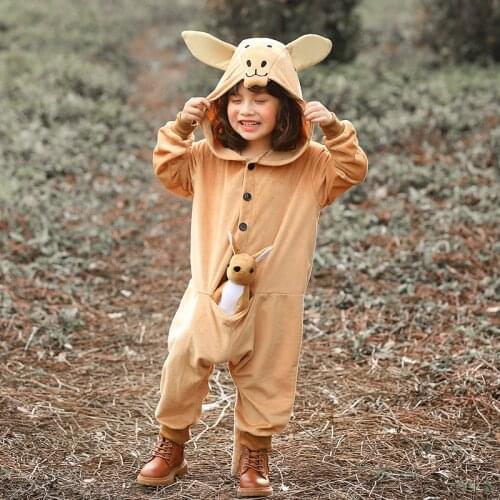 Umorden Halloween Costumes for Girls Lovely Kangaroo Costume Kids Child Pajamas Sleepwear Animal Theme Party Fancy Dress