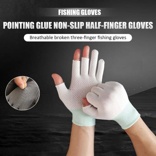 3 Fingers Cut Universal Fishing Gloves Half Finger Summer Outdoor Angling Sunscreen Anti-Slip Gloves Sports Fishing Accessories