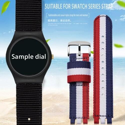 Waterproof nylon watch band is suitable for s-watch original series mens and womens watch chain Trident 17 19mm accessories