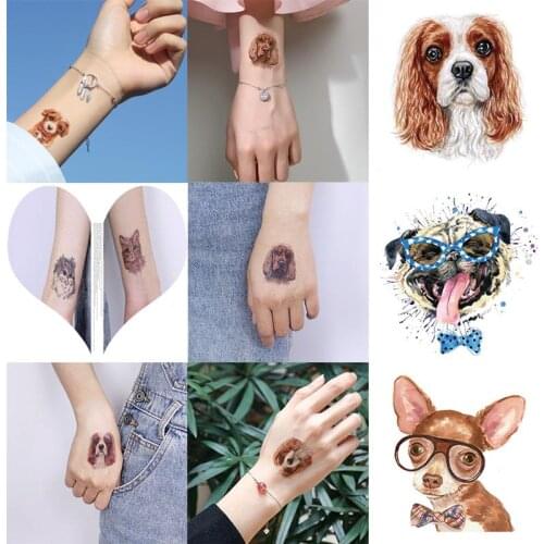 Waterproof temporary tattoo sticker Cute & Literary Animal Dog unicorn stencil sexy tattoo for women stickers face mini arm
