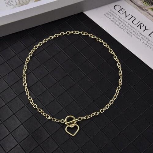 Popular Girl Necklace 2020 Fashion New Necklace Exaggerated Thick Chain Hip Hop Fan Love Heart-shaped Acrylic Necklace Women
