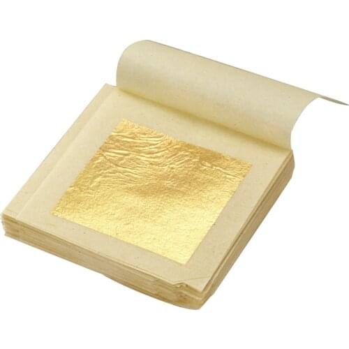 1PCS Edible Gold Leaf Paper Sheets 4.33cm 24K Pure Genuine Facial Gold Foil for Arts Cakes Crafting Chocolates Decoration DIY