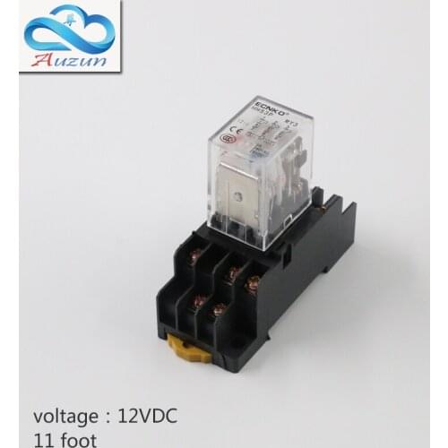10 pieces hh53P small dc 12 v relay with intermediate relay lamp base current is 5 a silver contact eleven feet