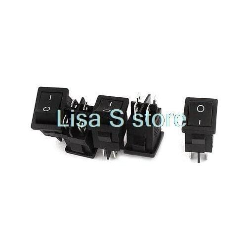 5pcs AC 10A 125V 8A 250V 2 Position 4 Pin Panel Mounting DPST Rocker Switch