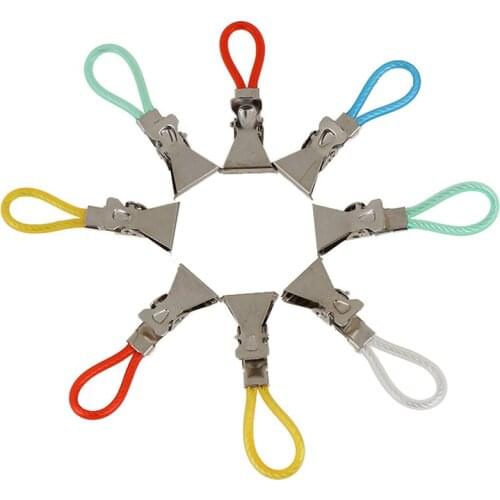 8 pcs Tea Towel Hanging Clips Clip on Hooks Loops Hand Towel Hangers Hanging Clothes Pegs Household Kitchen Bathroom Organizer