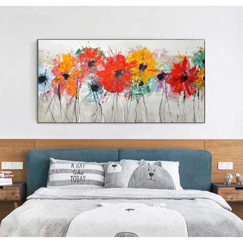 Abstract Colorful Flower Picture Canvas Painting Posters and Prints Room Living Room Home Decoration Wall Art Picture Frameless
