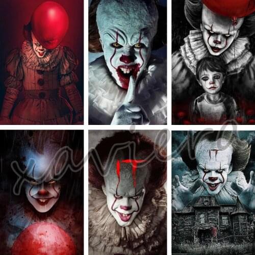 Xaviera Horror Diamond Painting Clown Zombie Full Round Drill Handmade Crafts Mosaic Diy 5D Rhinestone Embroidery Cross Stitch