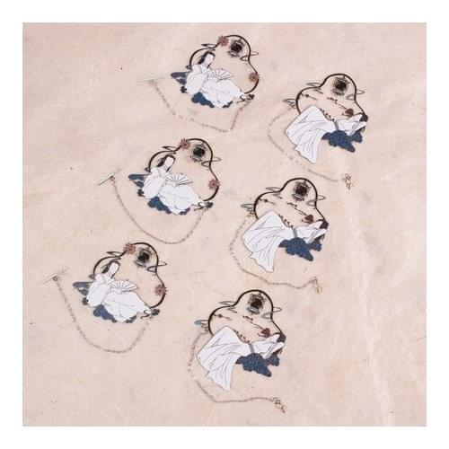 Anime WORD OF HONOR Shan He Ling Zhou Zishu Wen Kexing Metal Bookmarks Souvenir Hollow Pendant Decor Collection Cosplay Gift