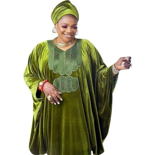 Velvet African Wedding Evening Dresses For Women Plus Size Boubou Africain Femme Ankara Dashiki Robe Elegant Kaftan Maxi Dress