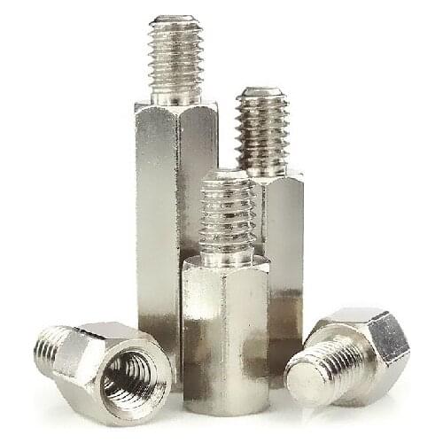 Free delivery Inch hexagon #4-40 copper column DB head copper column VGA screw RS232 serial port / parallel port length 5 to 16