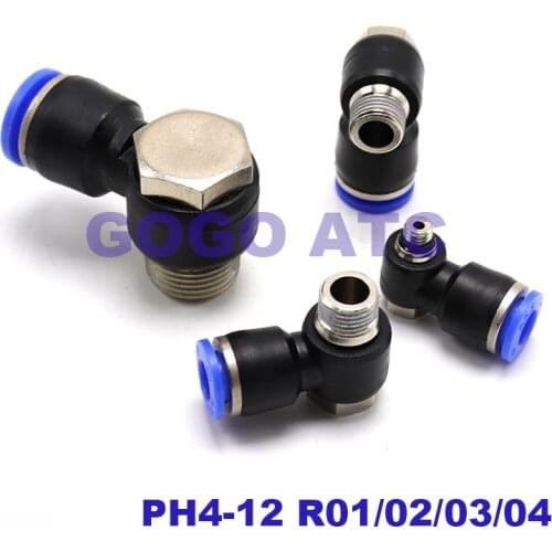 Pneumatic quick connector PH4-12-M5/01/02/03/04 Hex hex threaded pipe quick connector L type male thread connector