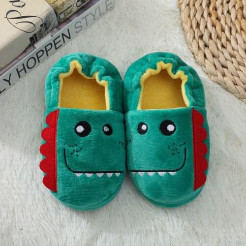 Kids Dinosaur Slippers Comfortable Baby Warm Cotton Shoes Boys And Girls House Indoor Animal Plush Slippers