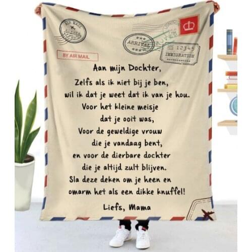 Fleece Blanket to My Daughter Son Wife Letter Printed Quilts Air Mail Blankets Positive Encourage and Love Gifts