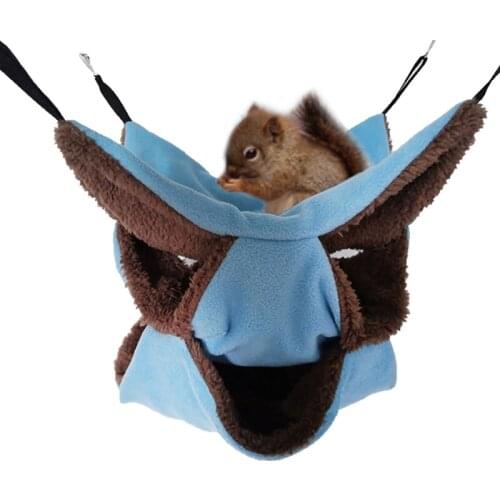 Hamster Hammock Three-layer Small Pet Hanging Bed Winter Warm Plush Hamster Hammock Hanging Nest Cage For Ferret Squirrel