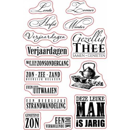 Dutch word Transparent Silicone Stamps Seal for DIY scrapbooking photo album Decorative clear 9