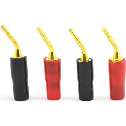 Free shipping 100pcs Gold-plated Amp Speaker Cable Wire Pin Plug Connector