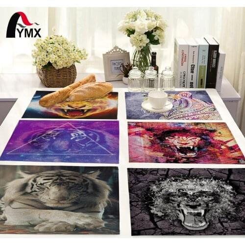 Animal Printing Cotton Table Napkins Polyester Dinner Cloth Hotel Table Napkins For Wedding Party Decoration Tiger Table Mat