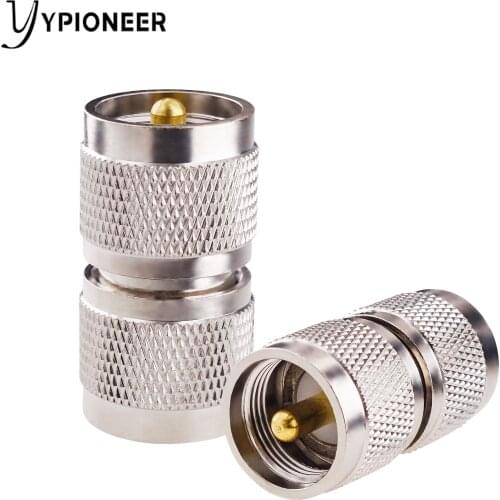 YPioneer C20051 UHF Male to Male PL-259 PL259 Connector 2PCS RF Coax Coaxial Adapter for CB Ham Radio Antenna SWR Meter