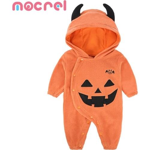 Baby Romper Suit Halloween Pumpkins Hooded Baby Show Take Newborn Baby Clothes Size 0 Clothes Baby Girl Rompers