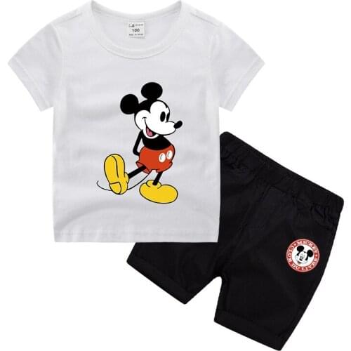 Summer Boys Clothing Set Cartoon Mickey Printed T-shirt + shorts clothes Suit Baby Boys Clothes Tracksuits Toddler Kids Clothing