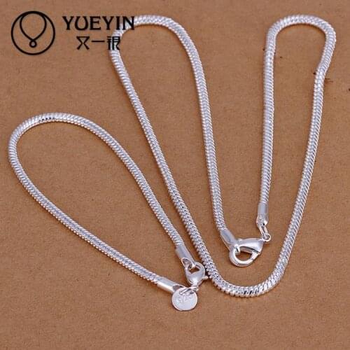Fashion Silver Jewerly Set for Women Bridal Party sets Wholesale Cheap Thick necklace Bangles