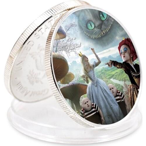 Alice Sliver Plated Coin Art Ornament Art Craft Gift Valentines Day Present Holiday Gift