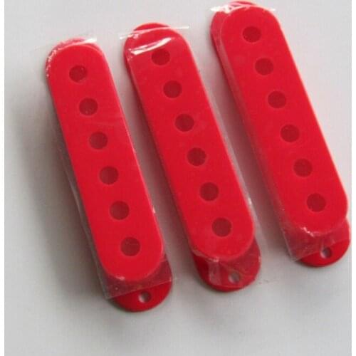 Set of 3 Single Coil Guitar Pickup Covers Cover 52mm Pole fits ST Red