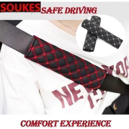 Car Safety Belt Shoulder Pad Covers For Volkswagen VW Polo Passat B5 B6 CC Golf 4 5 6 7 Touran T5 Tiguan Bora Scirocco Lavida Ma