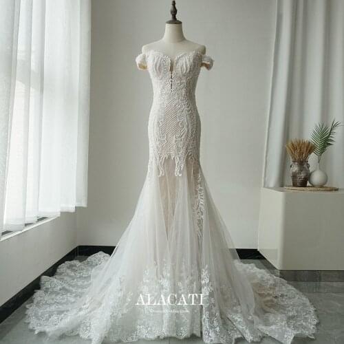Hand-embroidered beaded 2021 new high-end custom luxury mermaid wedding dress women exported to Middle East Dubai real photos