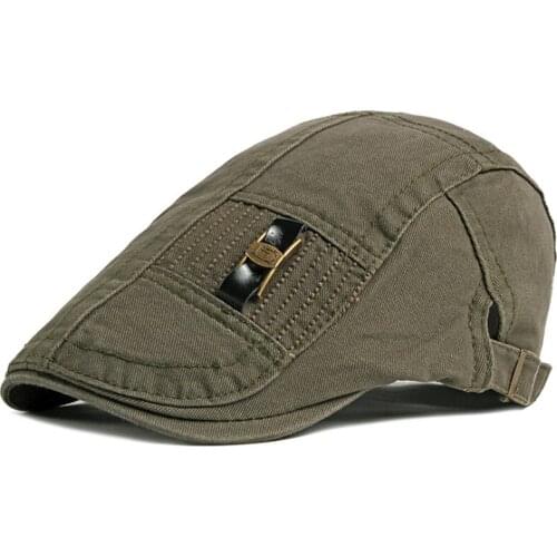 New Fashion Cotton Mens Beret Women Summer Retro Truck Cap Outdoor Adjustable Breathable Solid Color Sun Hat Caps For Wholesale