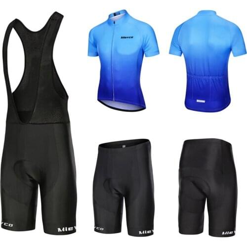 Clothing Wear For BIcycle Team Bule Jersey Set Short Sleeve Mens Summer Suits With Shorts Road Bike Roupa Ciclismo Masculino