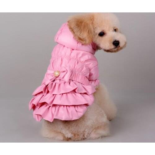 1pcs dogs cats autumn winter jackets cothes doggy warm soft overcoat costume puppy outwear apparel pet dog bowknot coat clothing
