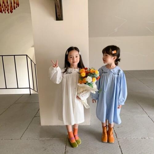 Girl Dress Kids Baby Gown 2021 Cute Spring Autumn Toddler School Uniform Dresses Christmas Cotton Children Clothing
