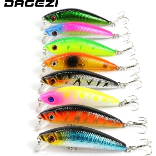 DAGEZI 8pcs/lot Minnow Fishing lure 8 Colors 5.8cm 7g Hard fishing Bait iscas artificiais para pesca with hook for carp fishing