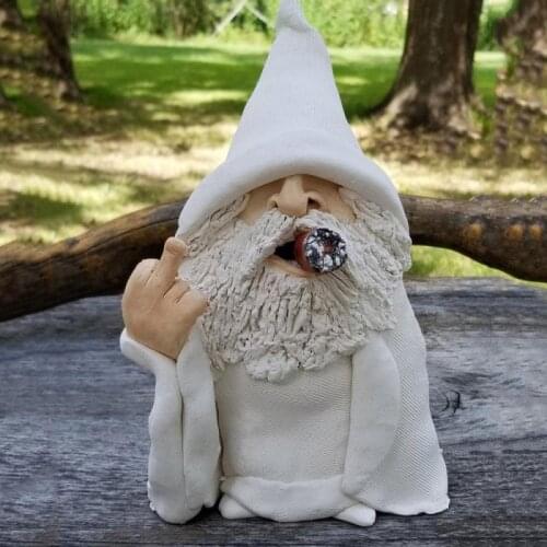 Garden Smoking Wizard Big Tongue Figurines Naughty Funny Gnome Statues Home Sculptures Decorations Outdoor Yard Lawn Ornaments
