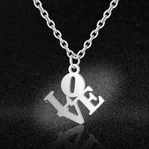 Fabulous 100% Stainless Steel Love Charm Necklace for Women High Polish Fashion Charm Necklaces Wholesale Special Gift