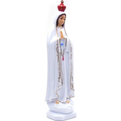 17cm Fatima Statue Plastic Virgin Ornament Religious Relic Ornament Prayer Ornament