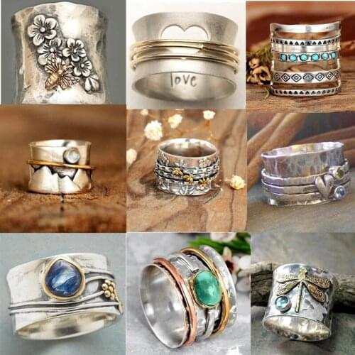 TBJFU Women's Silver Rings