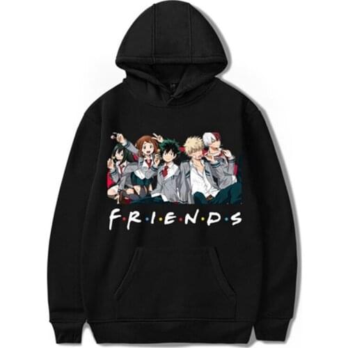 SUNOWE Japanese Anime My Hero Academia Hoodie Friends Cartoon Printing Sweatshirt Long Sleeve Casual Hooded Pullover Hoodie