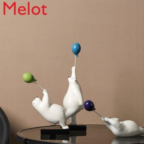 Creative balloon bear decoration living room TV cabinet girl decoration art decoration female birthday gift light luxury