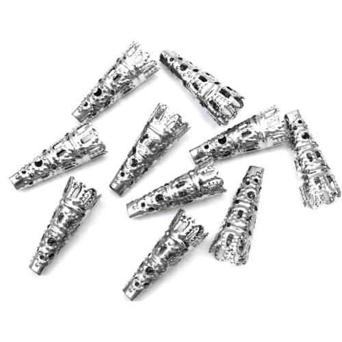 50-100pcs 22-42mm White K Beads End Caps Hollow Out Flower Loose Spacer Beads For Jewelry Making Finding Diy Accessories