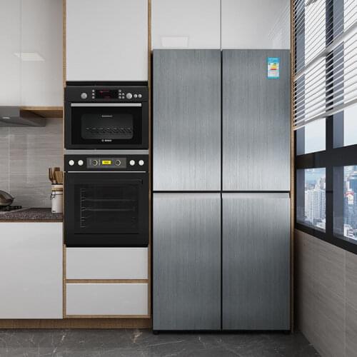 Stainless Steel Metal Texture Vinyl Self Adhesive Wallpaper Kitchen Appliance Refrigerator Renovation Film Waterproof Wall Paper