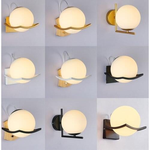 Vintage bed wall lamp light gooseneck living room decoration glass ball bedside bedroom monkey lamp wall lights for home