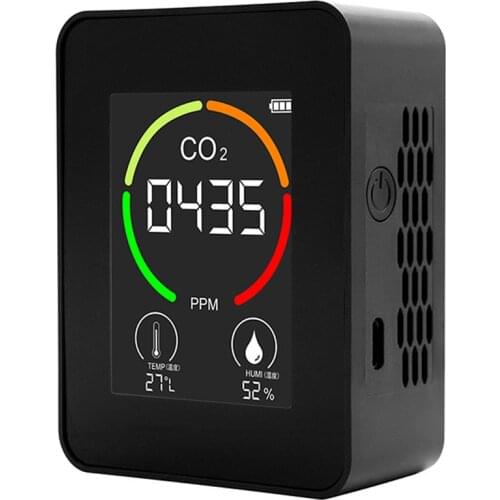 Indoor CO2 Detector CO2 Meter Thermohygrometer Home Digital Air Detector Intelligent Air Quality Analyzer Air Pollution Monitor