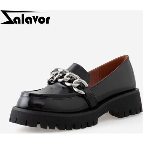 ZALAVOR Size 34-43 Real Leather Women Flats Shoes Street Fashion Heels Spring Shoes Women