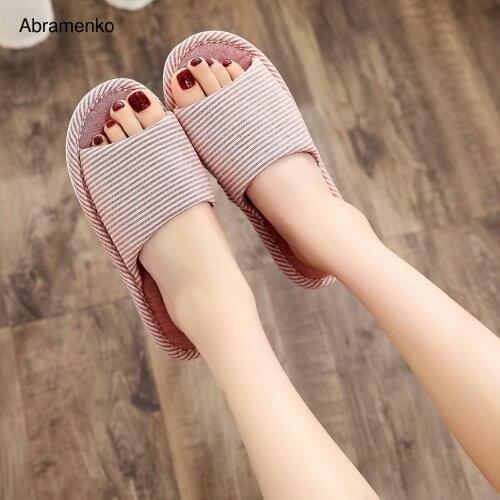 Women Flips Flops Winter Peep Toe Shoes Woman Slippers Fashion Female Slides Burlap Shoes Woman Flat Slippers Women Size 35-44