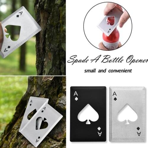 1pcs Creative Poker Shaped Bottle Can Opener Stainless Steel Credit Card Size Casino Bottle Opener Bar Party Kitchen Accessories