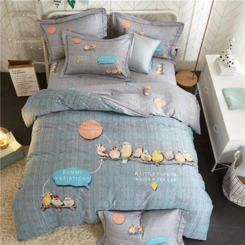 100% Pure Cotton Boys and Girls Student Super Large Double Bed Suit Down Quilt Sheet Bed Sheet Bed Material Pillow Cover